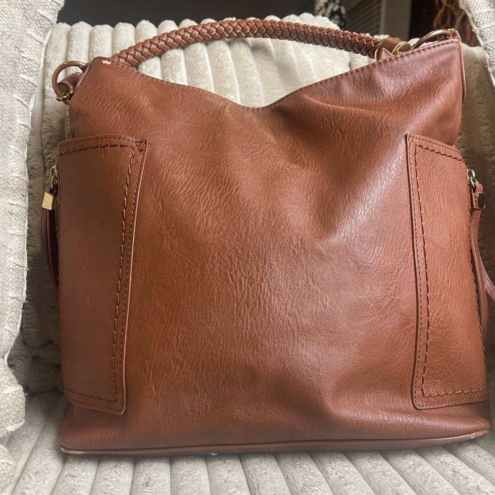 Miztique Tan Hobo Bag with Braided Strap - Picture 2 of 9